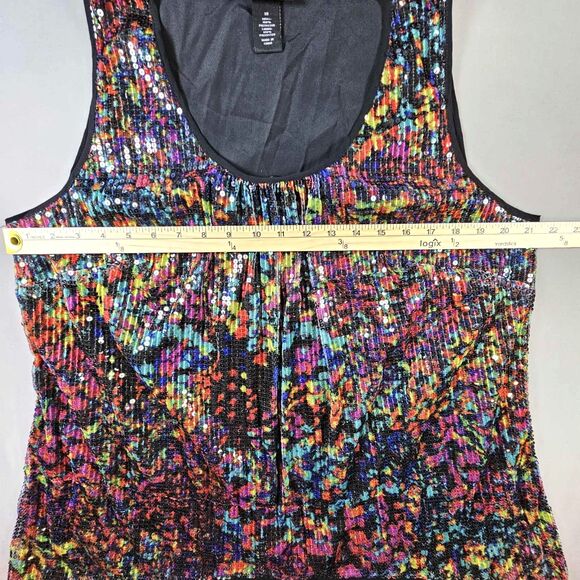 Lane Bryant Multicolor All Over Sequin Tank Top Shirt Pullover  Size 18 - Picture 5 of 9